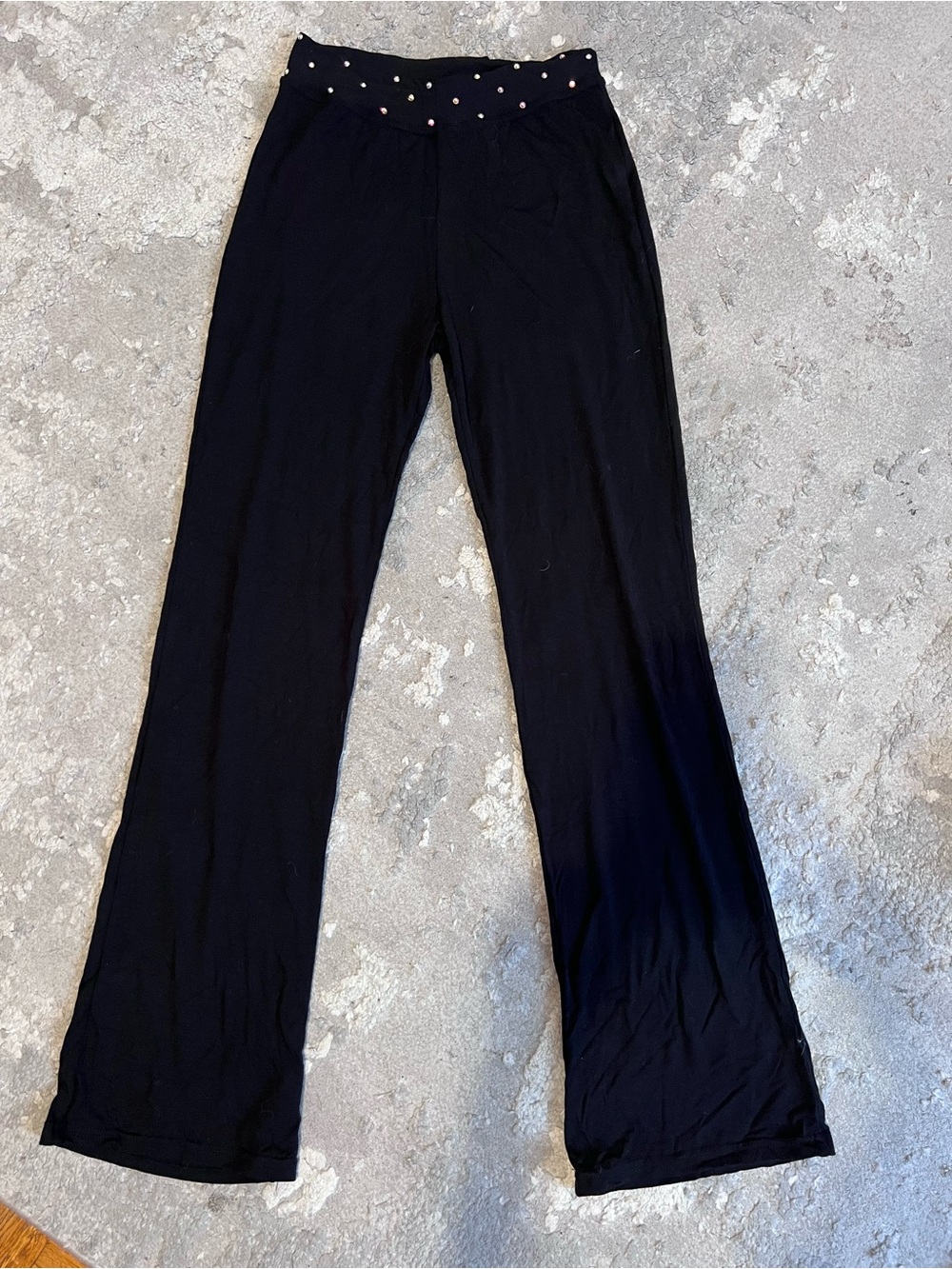 Amazon Essentials Black Wide Leg Pants with Studded Waist